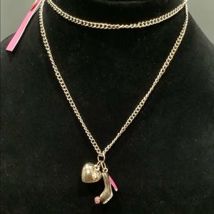 NWT BETSEY JOHNSON SHOE AND HEART NECKLACE